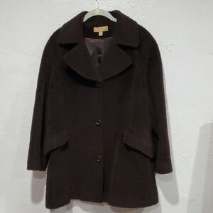 Alpaca & Wool Coat by Katherine Kelley in Rich Brown Made in Peru Size 10